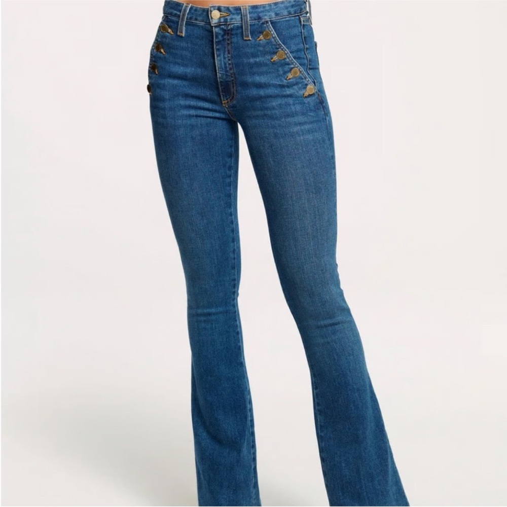 Ramy Brook Helena High Rise Flared Sailor Jeans in Medium Wash